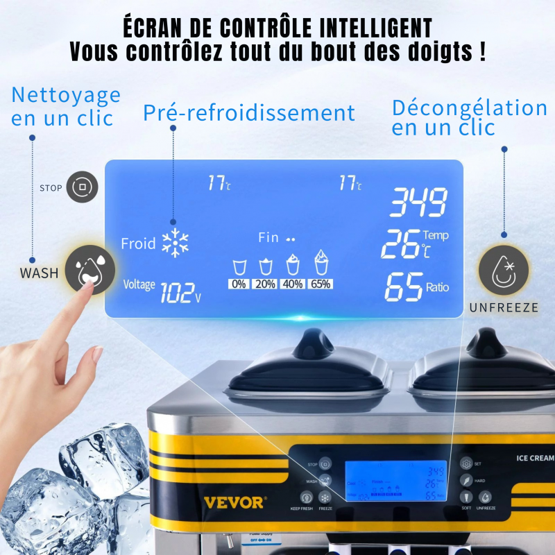 Machine à Glace Italienne Professionnelle 22-30 L/h | 2350 W Trémie 6L – Image 5