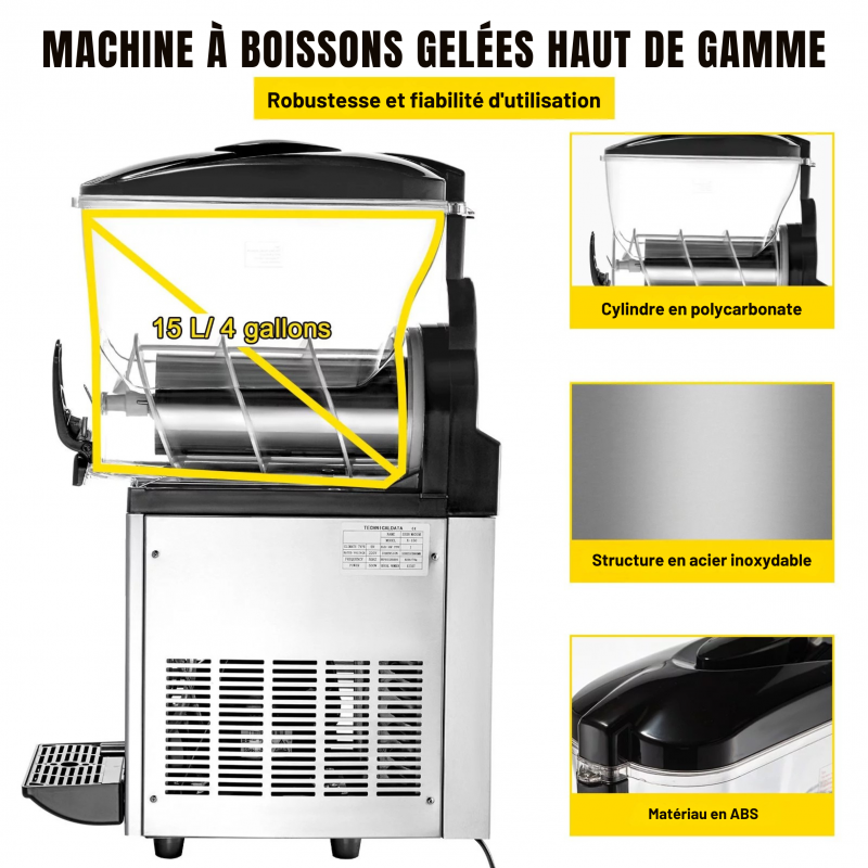 Machine à Granités 15 L | 52 x 21 x 80 cm | 500 W Réfrigération Rapide – Image 5