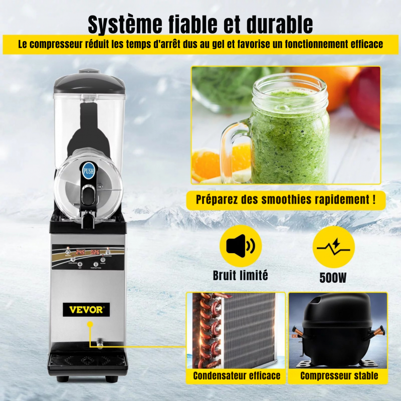 Machine à Granités 15 L | 52 x 21 x 80 cm | 500 W Réfrigération Rapide – Image 4