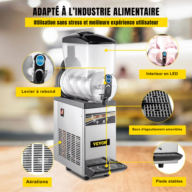 Machine à Granités 15 L | 52 x 21 x 80 cm | 500 W Réfrigération Rapide – Image 3